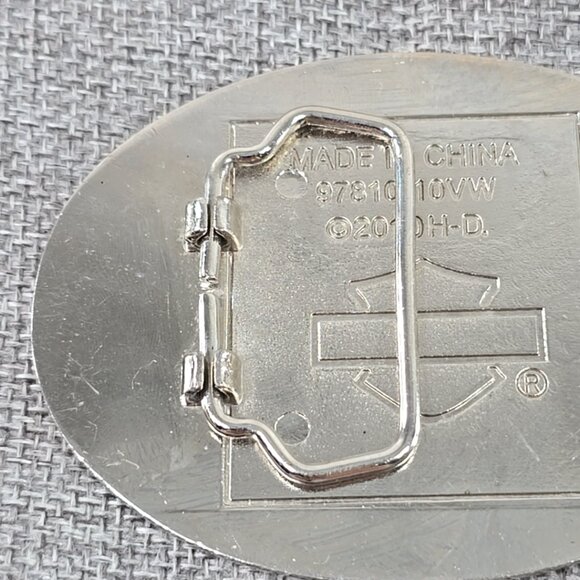 2010 HARLEY-DAVIDSON Oval Belt Buckle – Rhinestone Design, Black Leather ❗AS-IS❗ - Picture 11 of 16